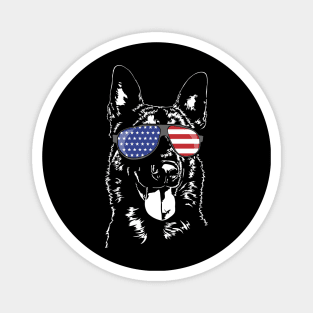 Proud Belgian Malinois American Flag patriotic K9 dog Magnet